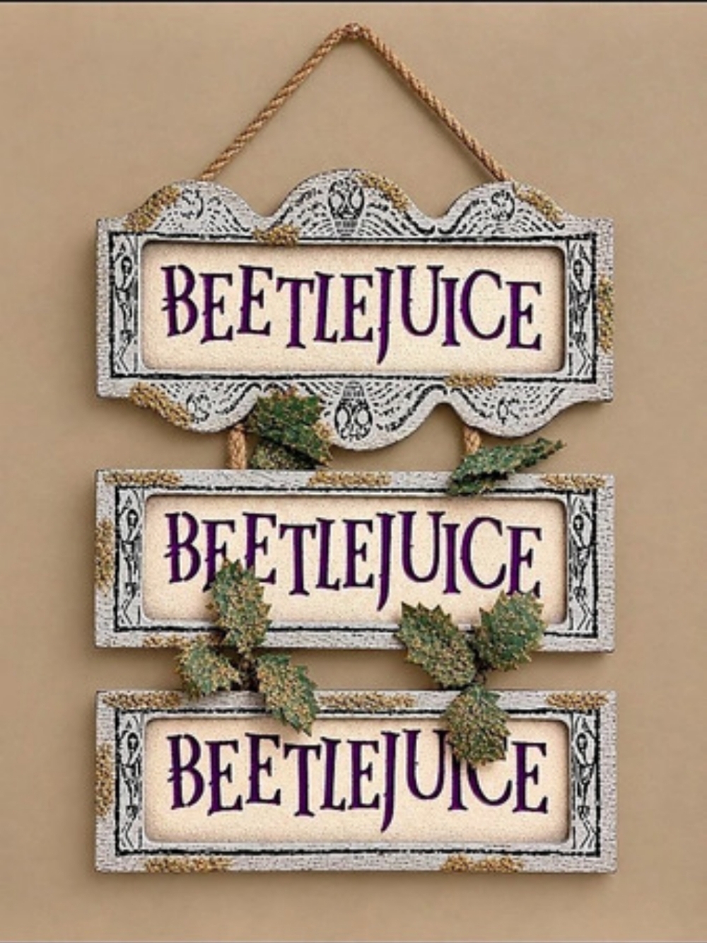 Beetlejuice Wall Hanging Sign